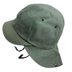 Men's Hunting World Colamtiss Green Neck Flap Tie France Made Fishing‎ Hat 7 1/4